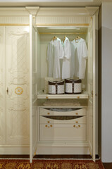 Obraz na płótnie Canvas Interior detail of a wardrobe with drawers 
