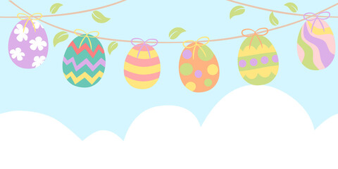 Easter banner with easter eggs