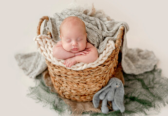 Newborn baby boy studio photoshoot