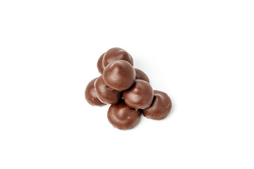 Group of chocolates isolated on a white background.