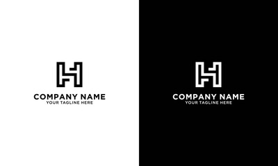 Modern creative line art letter H logo.