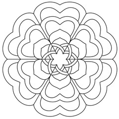 Simple Mandala Shape for Coloring. Vector Mandala. Circular. Flower. Oriental. Coloring Book Page. Outline.
