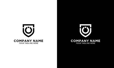 Shield Security Flat Logo Design. Vector Illustrator Eps.10