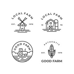 Farmhouse agriculture monoline logo set