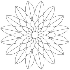 Simple Mandala Shape for Coloring. Vector Mandala. Circular. Flower. Oriental. Coloring Book Page. Outline.
