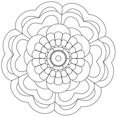 Simple Mandala Shape for Coloring. Vector Mandala. Circular. Flower. Oriental. Coloring Book Page. Outline.
