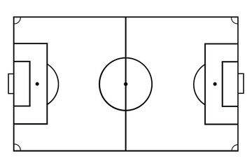 Football soccer field vector illustration. Coach table for tactic presentation for players. Sport strategy view.