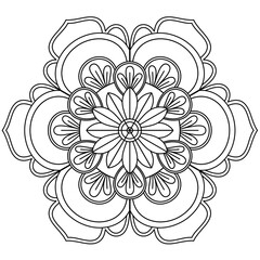 Simple Mandala Shape for Coloring. Vector Mandala. Circular. Flower. Oriental. Coloring Book Page. Outline.
