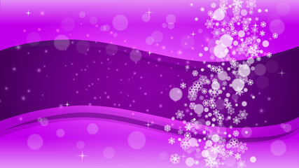 Snow frame with ultraviolet snowflakes. New Year backdrop. Winter border for flyer, gift card, party invite, retail offer and ad. Christmas trendy background. Holiday frosty banner with snow frame