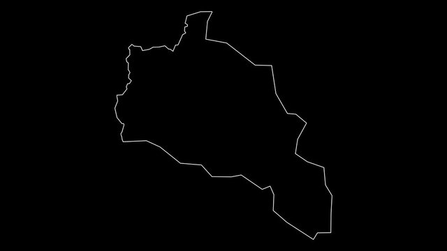 Anseba Eritrea region map outline animation