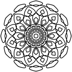 Simple Mandala Shape for Coloring. Vector Mandala. Circular. Flower. Oriental. Coloring Book Page. Outline.
