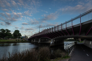bridge over the river at night