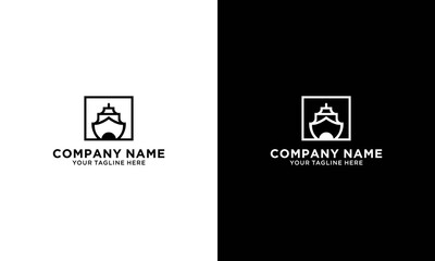 Ship filled outline icon transport and boat vector