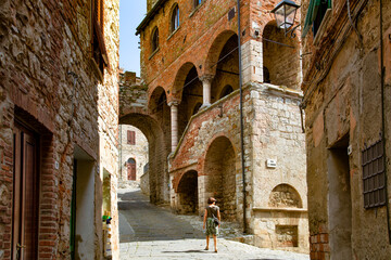 View on the Palazzo Comunale of Suvereto Tuscany Italy