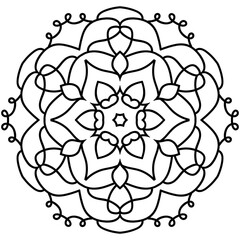 Simple Mandala Shape for Coloring. Vector Mandala. Circular. Flower. Oriental. Coloring Book Page. Outline.
