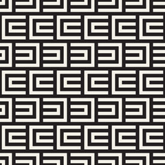 Vector seamless pattern. Repeating geometric black and white lines. Abstract lattice background design.