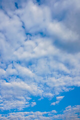 beautiful blue sky with white clouds	
