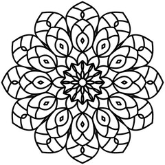 Beautiful Mandala Shape for Coloring. Vector Mandala. Christmas. Oriental. Book Page. Lines
