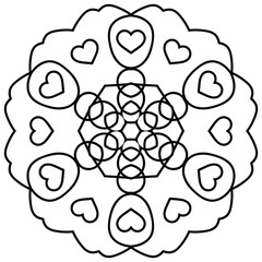 Beautiful Mandala Shape for Coloring. Vector Mandala. Christmas. Oriental. Book Page. Lines
