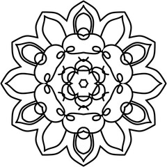 Beautiful Mandala Shape for Coloring. Vector Mandala. Christmas. Oriental. Book Page. Lines

