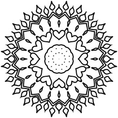 Beautiful Mandala Shape for Coloring. Vector Mandala. Christmas. Oriental. Book Page. Lines
