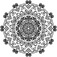 Beautiful Mandala Shape for Coloring. Vector Mandala. Christmas. Oriental. Book Page. Lines
