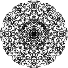 Beautiful Mandala Shape for Coloring. Vector Mandala. Christmas. Oriental. Book Page. Lines

