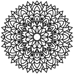 Beautiful Mandala Shape for Coloring. Vector Mandala. Christmas. Oriental. Book Page. Lines
