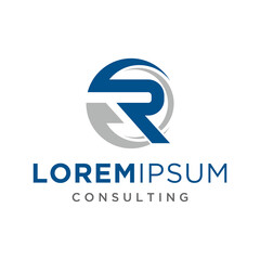 initials monogram letter R business consulting logo design vector