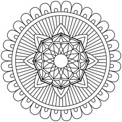 Beautiful Mandala Shape for Coloring. Vector Mandala. Christmas. Oriental. Book Page. Lines
