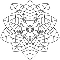 Obraz premium Beautiful Mandala Shape for Coloring. Vector Mandala. Christmas. Oriental. Book Page. Lines 