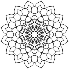 Beautiful Mandala Shape for Coloring. Vector Mandala. Christmas. Oriental. Book Page. Lines
