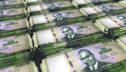3D Bunch of Liberia 100 Dollars Money Banknote
