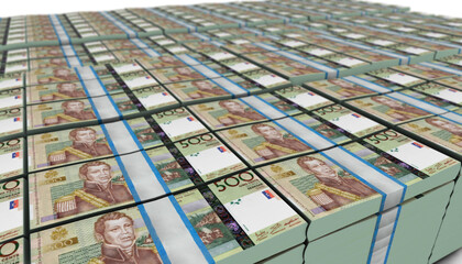 Fototapeta na wymiar 3D Large Stack of Haiti 500 Gourdes Banknote