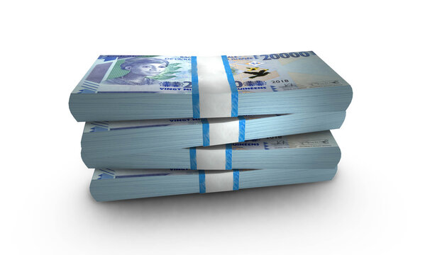 3D Stack Banknote of Guinea 20000 Francs Money