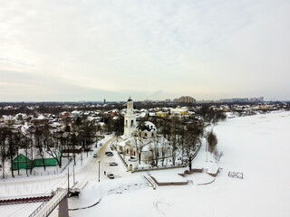 Alexander Nevsky Cathedral from the height of winter, Ust-Izhora