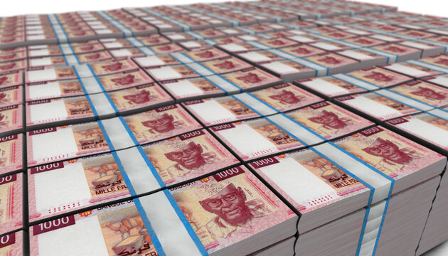 3D Large Stack of Djibouti 1000 Francs Banknote