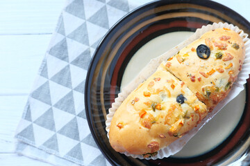 slice of beef sandwich on plate close up 