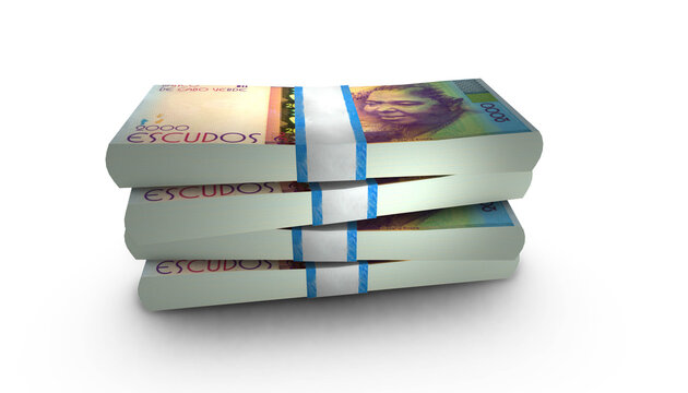 3D Stack Banknote of Cape Verde 2000 Escudos Money