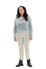 full-length elderly woman in full growth with a smile