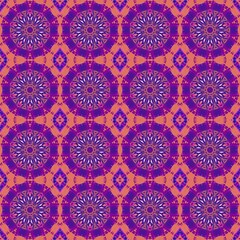carpet or marble texture pattern. native Indian mandala design ornament. orange, purple.