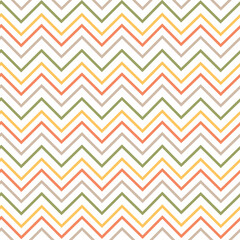 Chevron seamless vertical pattern. Zigzag retro ornament. Vector illustration, 70-s.