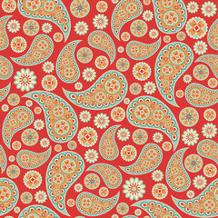Persian Paisley pattern vector background