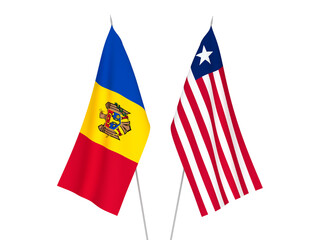Moldova and Liberia flags
