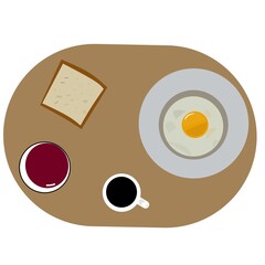 Design idea breakfast donuts and coffe vector illustration