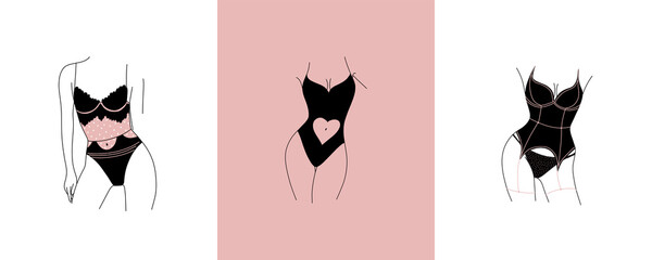 logo linear female figure silhouette. for social media design, store stories, nude shades