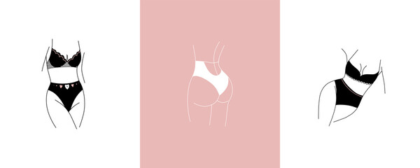 logo linear female figure silhouette. for social media design, store stories, nude shades