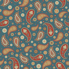 Naklejka premium Seamless Paisley pattern vector background