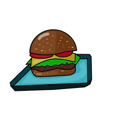 Burger design idea vector flat ilustration