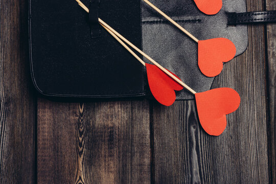 leather card holder heart decoration ornament desktop valentines day